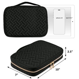 SFYBYHEART Travel Jewelry Organizer Case, Jewelry Travel Bags for Women, Large Capacity Travel Jewelry Case for Tangle-Free Earrings, Necklaces, Rings Storage, Travel Accessories, Black