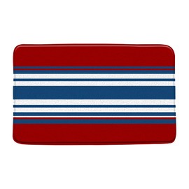 Sunhe Red Navy Bath Mat Blue and White Stripes Abstract Geometric Abstraction Bandage Modern Fashion Elegant Bathroom Decor Rug Absorbent Doormat Kitchen Toilet Floor Rug-18x30 Inch