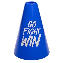 Anderson's, Go Fight Win Blue and White Megaphones, 7 Inches, Set of 10, School Colors, Fan Gear, Noisemakers, Cheerleader Accessories, Team Spirit