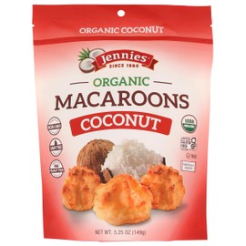 Jennies Organic Coconut Macaroons, 5.25oz | Dairy Free | Peanut Free | Gluten Free | Individually Wrapped