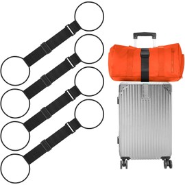 BILIONE - Correas de equipaje para añadir una bolsa, paquete de 4 unidades, cinturón elástico elástico ajustable para conectar dos maletas, artículos esenciales de transporte y viajes seguros (negro)