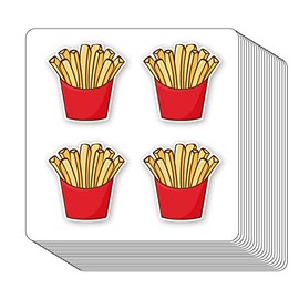French Fries Stickers 1in for Scrapbooking, Arts, Craft, Kids DIY, Calendars Journals 80-Pack