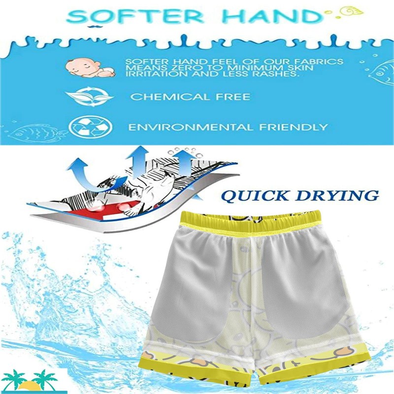 visesunny Summer Boy's Beach Shorts Duck Rubber Ducky Cartoon Quick