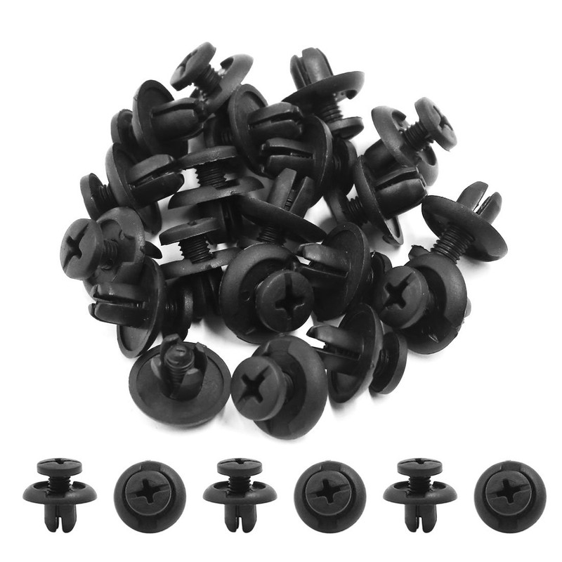 sourcing map 20 Pcs Black Car Bumper Door Panel Plastic