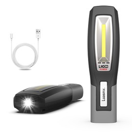 Luasmx Rechargeable Work Light, Magnetic Work Light with 3 Lighting Modes, Portable Hook Mechanic Light for Car Repair/Mechanics/Emergency/Camping