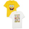 SpongeBob Squarepants Big Boys 2-Pack T-Shirt Bundle-Nickelodeon, White/Yellow