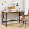 LDAILY Standing Desk with Wheels, Metal Frame Conference Table on