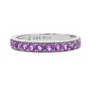 BL Jewelry Sterling Silver Round Amethyst Stackable Half Eternity Band