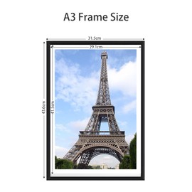 LYYYXGYP A3 Metal Picture Frame 3 Pack 11.7x16.5 IN Black Aluminum Alloy Photo Frame Gallery Poster Frame with Plexiglass for Wall Hanging