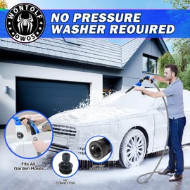 Stemni Car Wash Foam Gun Foam Sprayer - Foam Cannon Garden Hose- Car Wash Kit - Snow Foam Blaster with Microfiber Wash Mitt + Storage Bag - Car Accessories for Men