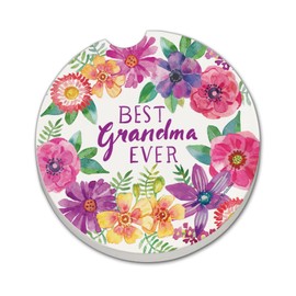 Thirstystone Best Grandma Single Absorbent Stone Coaster for Vehicle Cup Holder 2.6” Diameter Manufactured in The USA