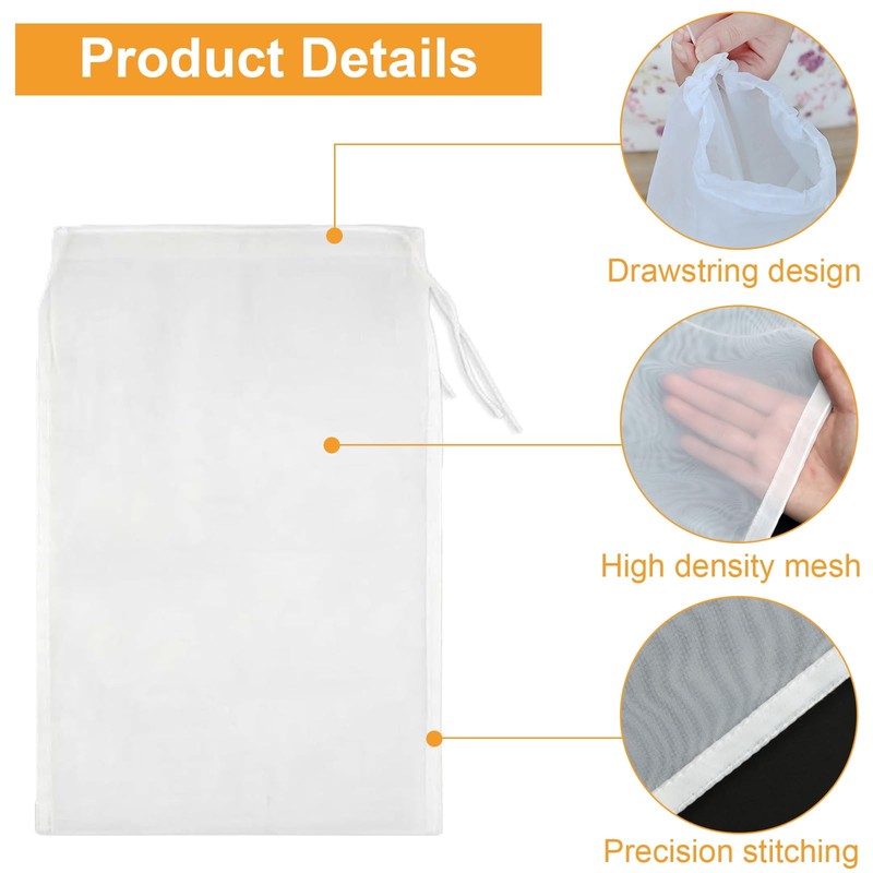 8Pcs Muslin Bag Cloths for Cooking Straining,Cheese Cloth,Reusable Nut Milk