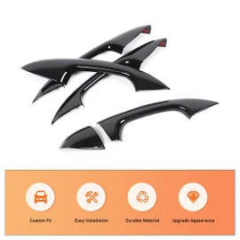 car-attention Gloss Black Side Door Handle Trim For Benz W205 W213 X253 C E GLC Class 2015-20