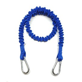 BOAT LINES & DOCK TIES - Boat Dock Tie Bungee Cords, 48" Hooked Ends, UV Protected Bungee Cords - Set of 2 - Made in USA (Blue)