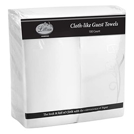 Disposable Dinner Napkins, Linen-Feel Cloth Like Disposable Hand Towels, Guest Towels, Soft and Absorbent Premium Quality Paper Napkins For Holiday, Parties, Weddings and Events (100 count, White)