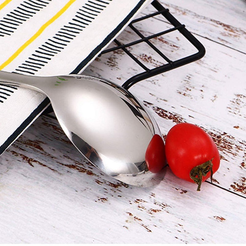 SHULI Soup Spoons for Kids, Stainless Steel Bouillion, Classic Spoons,