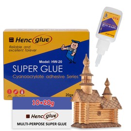 20Gram x 10 Strong Super Glue All Purpose with Anticlog Cap. Super Fast&Strong Adhesive superglue,DIY Crafts,Shoe,Glass,Waterproof,Metal,Ceramic,Rubber,Super Glue for Wood,Stone(hencglue no.5)