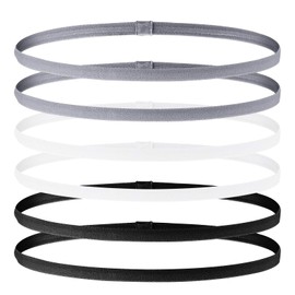 Sports Hair Bands, Pack of 6, Men's Slim Elastic Non-Slip Hair Bands for Yoga, Fitness, Football, Jogging