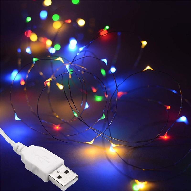 SALCAR 10 m Kupferdraht Lichterkette USB, 100er LED Lichterkette Draht