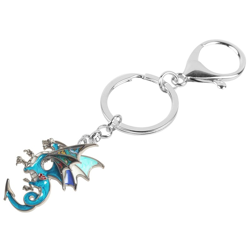 WEVENI - Llavero de dragón delicado de aleación esmaltada, joyería