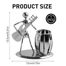 Annlpoy 1 x Pen Holder Desk Pen Organiser Pen Holder Metal Musicians Electric Guitar Pen Holder and Desk Organiser, Creative Office Accessories Robust Design for Office