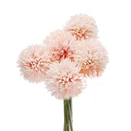 5Pcs Artificial Flowers, Fake Flowers Silk Plastic Artificial Hydrangea Realistic Flower Arrangements Wedding Decoration Table Centerpieces(Pink)