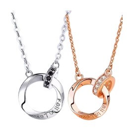 Motayu18 Couple Couple Matching Necklace Fashion Necklace Pair for Her Boyfriend Birthday Gift Men's Women's Men's Fashion Necklace, Silver, Zircon
