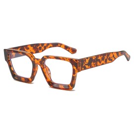 YAMEIZE Blue Light Filter Glasses for Women and Men Square Computer Gaming Glasses Anti Blue Light Glasses, leopard