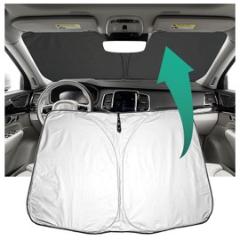 YEE PIN Parasol Car Compatible with Volvo XC90 SUV 2015-2022, Foldable Car Sun Protection Front Windscreen UV Dust Protection Reflective Sun Visor