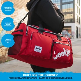 Cookies Heritage Smell Proof Duffle Bag, Yellow Camo – Large 48L Travel Bag with Odor Blocking Technology, Canvas Nylon Durable Design, Double Zipper, Cargo & Side Pockets, Adjustable Shoulder Strap