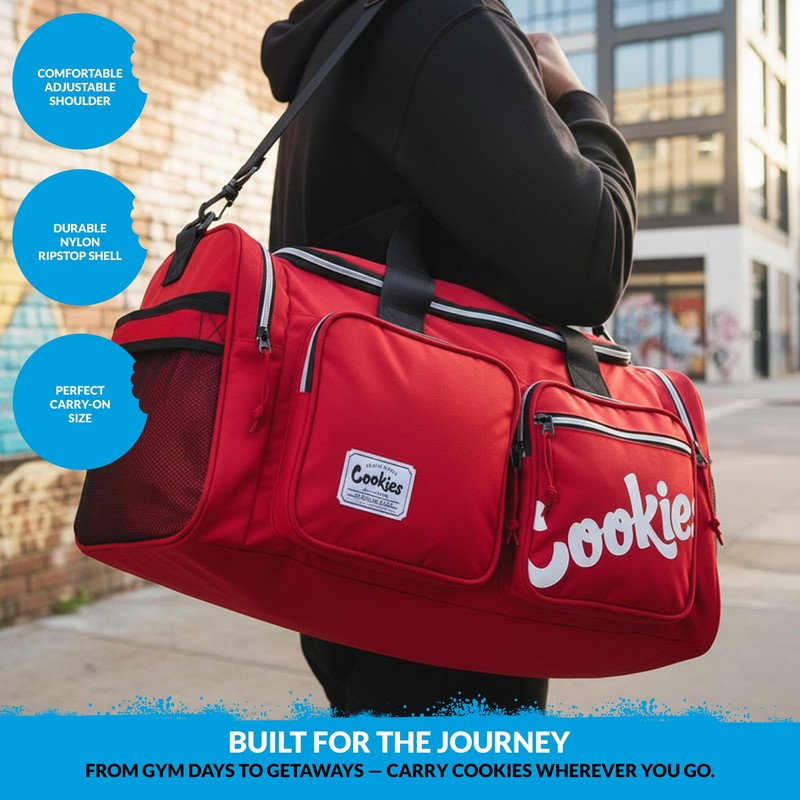 Cookies Heritage Smell Proof Duffle Bag, Yellow Camo – Large