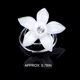 Zeayebsr 10 White Flower Hair Spiral Wedding Hair Accessories Bridal Hair Clips