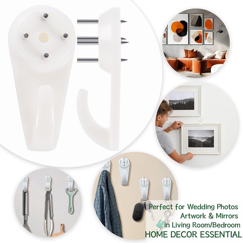 30 Pcs Upgraded Non Trace Picture Hooks –3-Size Set for