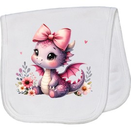 inktastic Girls Baby Dragon Baby Burp Cloth White 4522e