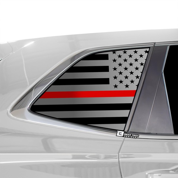 BOGAR TECH DESIGNS Precut Quarter Window American Flag Vinyl Decal