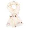 GFM® Robin Birds Print Scarf - Spring Summer - Cream