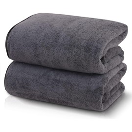 TENSTARS - Toallas de baño con dobladillo de seda para limpieza de baño, 27 x 55 pulgadas, ligera y fina, de secado rápido, toalla absorbente de