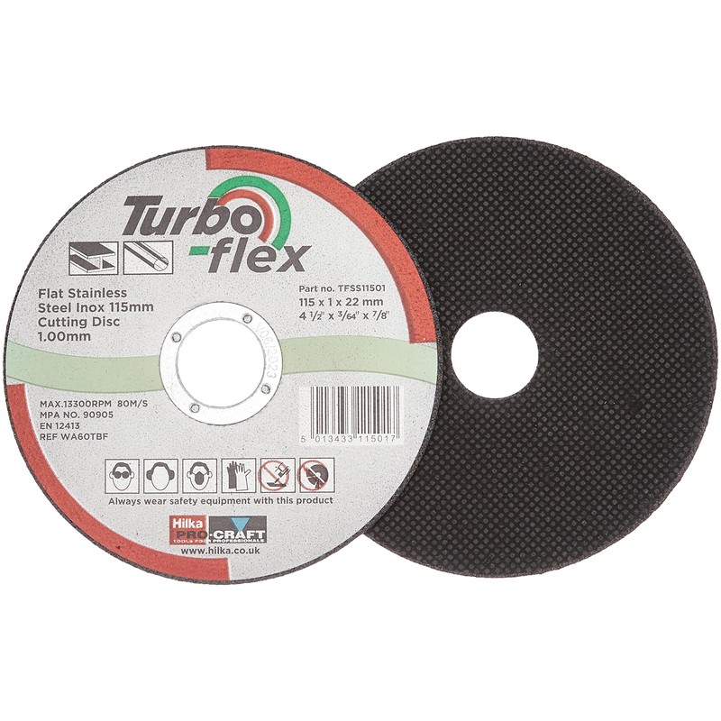 Hilka TFSS11510 115mm Turbo-Flex Stainless Steel Cutting Disc