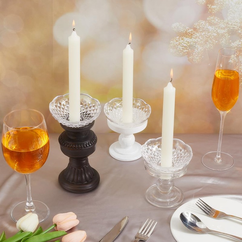 GORGECRAFT 6Pcs Faceted Chandelier Bobeches Candle Holder Bobeche 4 Side