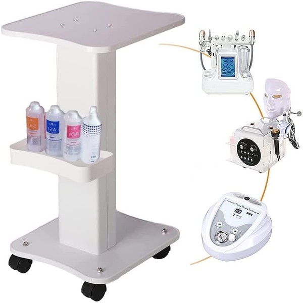 Beauty Trolley Cart with Wheels 3 Tier Aluminum Beauty Rolling Cart Vacuum Therapy Machine Trolley w/ 360°Rotation Wheel Load 225 lbs, 27.2x14.6x13.8inch