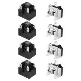 sourcing map 4 Set PTC Refrigerator Starter Relay 4.7 Ohm 3 Pin and 1/2HP Freezer Overload Protector for Fridge Cooler Compressor