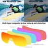 FEISEDY Fashion Polarized Sunglasses Oversized One Piece Reflective Lens Sports