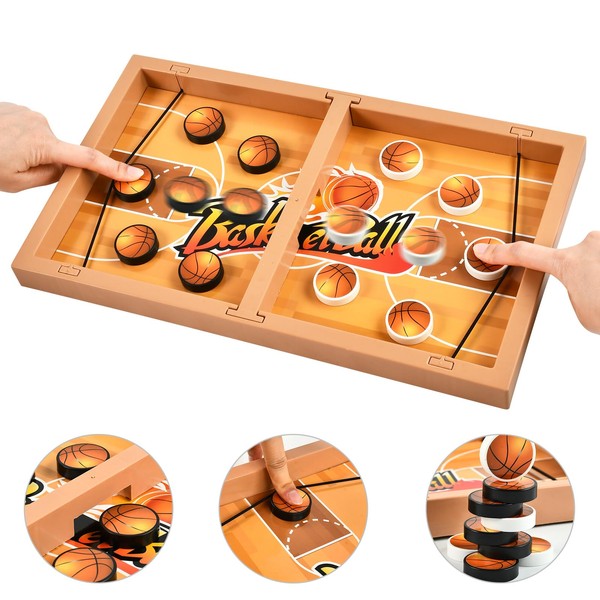 Hockey Board Game, 2 in 1 Table Hockey Catapult Board