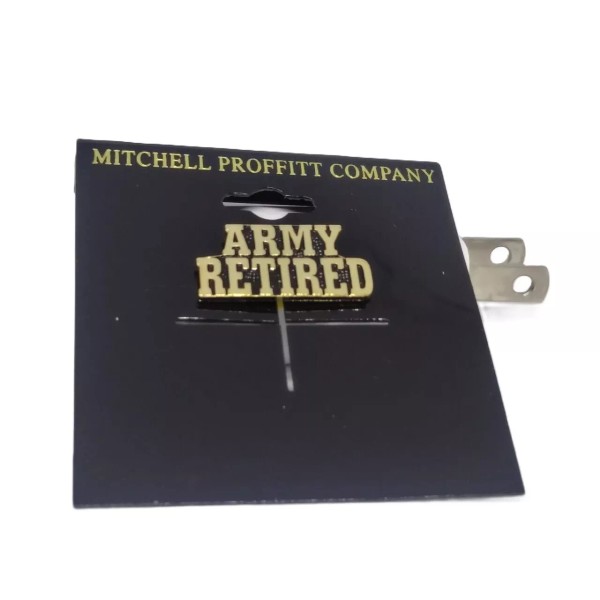 Army Retired Stacked Text Lapel Pin—SKU--PI100