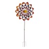Outdoor 3D Windmill Colourful Exquisite Metal Wind Spinner with Ground