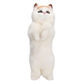 Furry Cat Figurine Realistic Simulated Adorable Lovely Decorative Plush Cat Model for Children