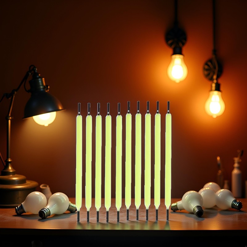 Junfamilee 10Pcs Green Edison Bulb LED Filament Lamp Parts DC3V