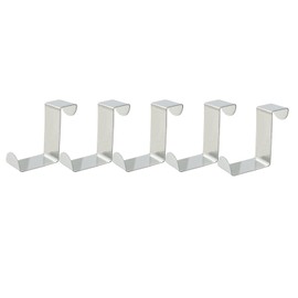 Bivethoi 5 Pcs Over The Door Hooks,Z-Shaped Reversible Sturdy Hanging Hooks Dual Head Fits 3/4" and 1-1/2" Door Widths, Single Hanger Hook for Drawer, Closet, Cupboard, Kitchen