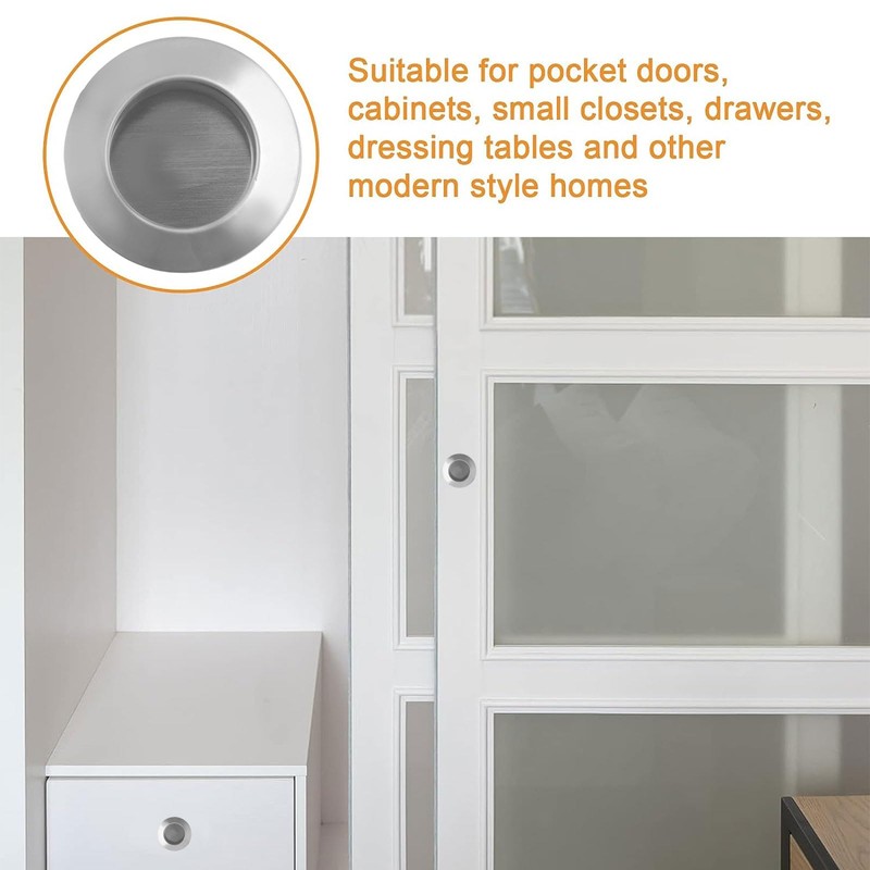 MOROBOR 8 Pack Round Sliding Closet Door Handles, Flush Pull