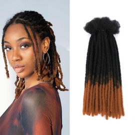 SHIHERESH Strands 30 Dreadlock Extensions Synthetic Hair 12 Inch 0.4 cm Width SE Dreads Loc Reggae Hippie Handmade Permanent Loc Extensions Bundles for Women/Men (1B/30, 12 Inches)